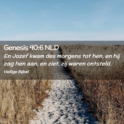 Picture 02 - Genesis 40:6 NLD - En Jozef kwam des morgens tot hen, en hij zag hen - Bible Verse Picture
