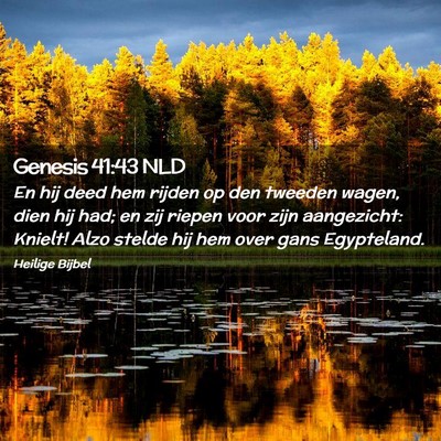 Picture 02 - Genesis 41:43 NLD - En hij deed hem rijden op den tweeden wagen, dien - Bible Verse Picture