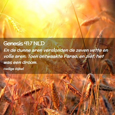 Picture 02 - Genesis 41:7 NLD - En de dunne aren verslonden de zeven vette en - Bible Verse Picture