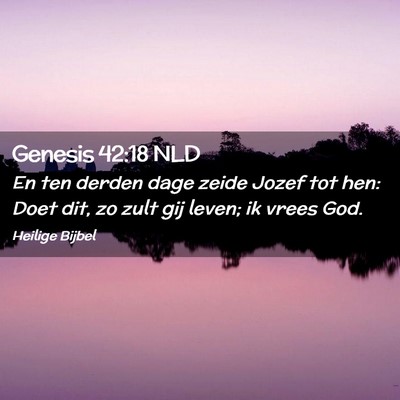 Picture 02 - Genesis 42:18 NLD - En ten derden dage zeide Jozef tot hen: Doet dit, - Bible Verse Picture