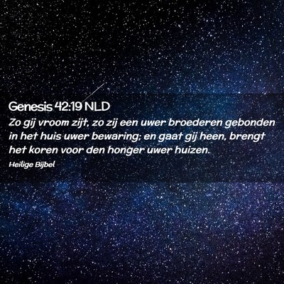 Picture 02 - Genesis 42:19 NLD - Zo gij vroom zijt, zo zij een uwer broederen - Bible Verse Picture