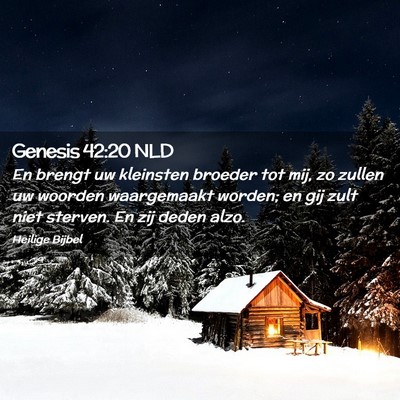Picture 02 - Genesis 42:20 NLD - En brengt uw kleinsten broeder tot mij, zo zullen - Bible Verse Picture