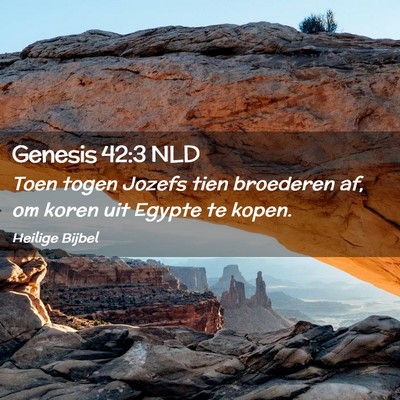Picture 02 - Genesis 42:3 NLD - Toen togen Jozefs tien broederen af, om koren uit - Bible Verse Picture