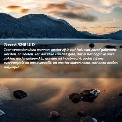 Picture 02 - Genesis 43:18 NLD - Toen vreesden deze mannen, omdat zij in het huis - Bible Verse Picture