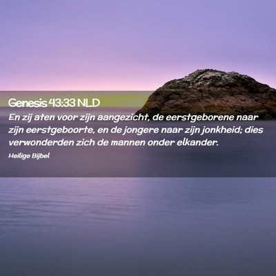 Picture 02 - Genesis 43:33 NLD - En zij aten voor zijn aangezicht, de - Bible Verse Picture