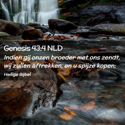 Picture 02 - Genesis 43:4 NLD - Indien gij onzen broeder met ons zendt, wij - Bible Verse Picture
