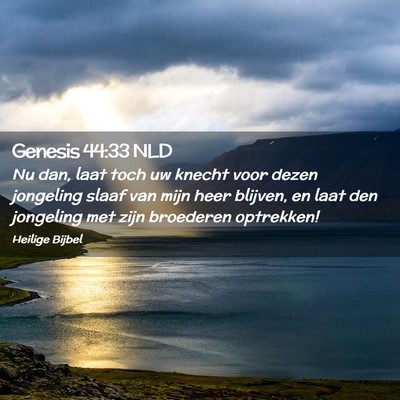 Picture 02 - Genesis 44:33 NLD - Nu dan, laat toch uw knecht voor dezen jongeling - Bible Verse Picture
