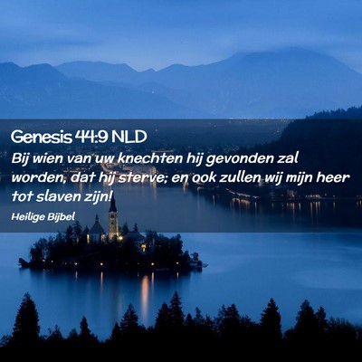 Picture 02 - Genesis 44:9 NLD - Bij wien van uw knechten hij gevonden zal worden, - Bible Verse Picture