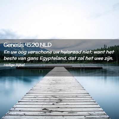 Picture 02 - Genesis 45:20 NLD - En uw oog verschone uw huisraad niet; want het - Bible Verse Picture