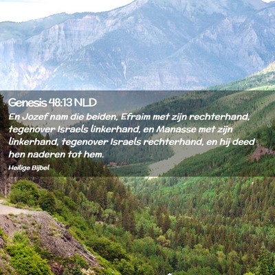Picture 02 - Genesis 48:13 NLD - En Jozef nam die beiden, Efraim met zijn - Bible Verse Picture