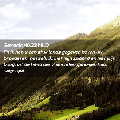Picture 02 - Genesis 48:22 NLD - En ik heb u een stuk lands gegeven boven uw - Bible Verse Picture