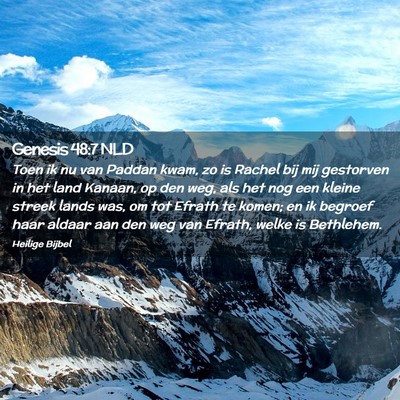 Picture 02 - Genesis 48:7 NLD - Toen ik nu van Paddan kwam, zo is Rachel bij mij - Bible Verse Picture