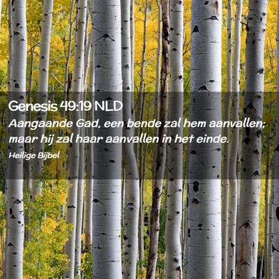 Picture 02 - Genesis 49:19 NLD - Aangaande Gad, een bende zal hem aanvallen; maar - Bible Verse Picture