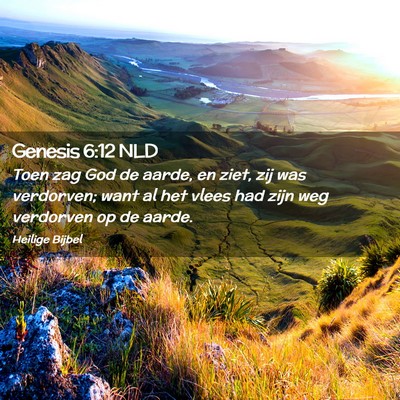 Picture 02 - Genesis 6:12 NLD - Toen zag God de aarde, en ziet, zij was - Bible Verse Picture