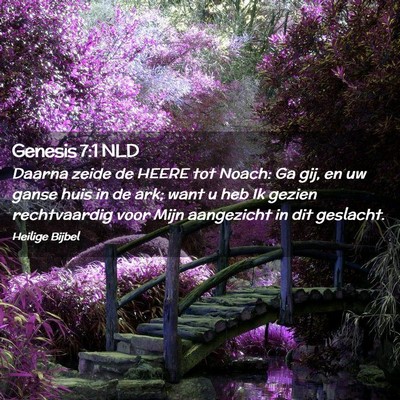Picture 02 - Genesis 7:1 NLD - Daarna zeide de HEERE tot Noach: Ga gij, en uw - Bible Verse Picture