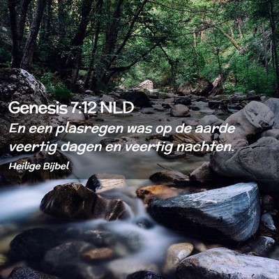 Picture 02 - Genesis 7:12 NLD - En een plasregen was op de aarde veertig dagen en - Bible Verse Picture