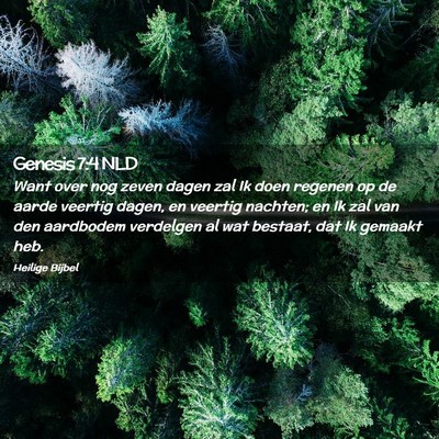 Picture 02 - Genesis 7:4 NLD - Want over nog zeven dagen zal Ik doen regenen op - Bible Verse Picture