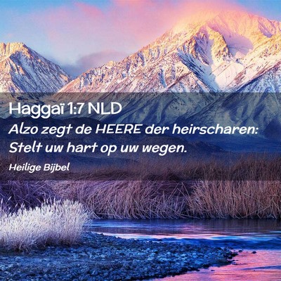 Picture 02 - Haggaï 1:7 NLD - Alzo zegt de HEERE der heirscharen: Stelt uw hart - Bible Verse Picture