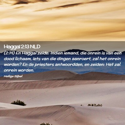 Picture 02 - Haggaï 2:13 NLD - (2:14) En Haggai zeide: Indien iemand, die onrein - Bible Verse Picture