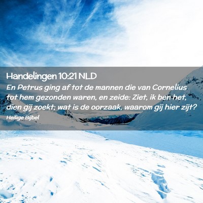 Picture 02 - Handelingen 10:21 NLD - En Petrus ging af tot de mannen die van Cornelius - Bible Verse Picture