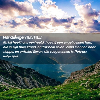 Picture 02 - Handelingen 11:13 NLD - En hij heeft ons verhaald, hoe hij een engel - Bible Verse Picture