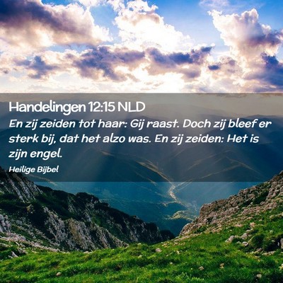 Picture 02 - Handelingen 12:15 NLD - En zij zeiden tot haar: Gij raast. Doch zij bleef - Bible Verse Picture