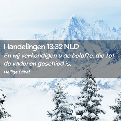 Picture 02 - Handelingen 13:32 NLD - En wij verkondigen u de belofte, die tot de - Bible Verse Picture