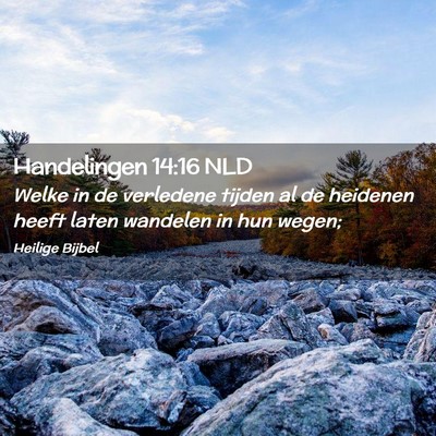 Picture 02 - Handelingen 14:16 NLD - Welke in de verledene tijden al de heidenen heeft - Bible Verse Picture
