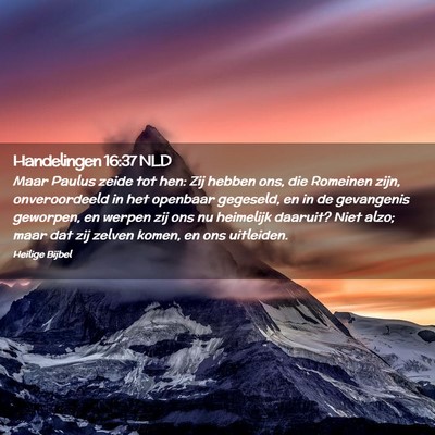 Picture 02 - Handelingen 16:37 NLD - Maar Paulus zeide tot hen: Zij hebben ons, die - Bible Verse Picture