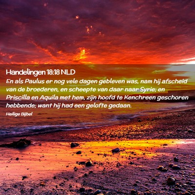 Picture 02 - Handelingen 18:18 NLD - En als Paulus er nog vele dagen gebleven was, nam - Bible Verse Picture