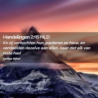 Picture 02 - Handelingen 2:45 NLD - En zij verkochten hun goederen en have, en - Bible Verse Picture