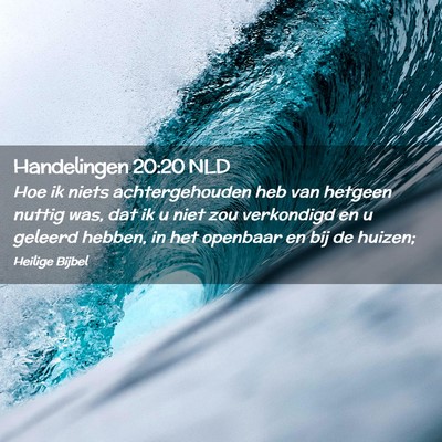 Picture 02 - Handelingen 20:20 NLD - Hoe ik niets achtergehouden heb van hetgeen - Bible Verse Picture