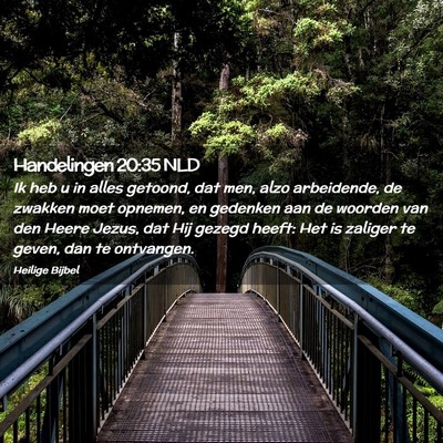 Picture 02 - Handelingen 20:35 NLD - Ik heb u in alles getoond, dat men, alzo - Bible Verse Picture