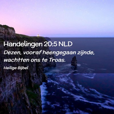 Picture 02 - Handelingen 20:5 NLD - Dezen, vooraf heengegaan zijnde, wachtten ons te - Bible Verse Picture