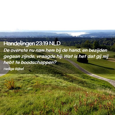 Picture 02 - Handelingen 23:19 NLD - De overste nu nam hem bij de hand, en bezijden - Bible Verse Picture