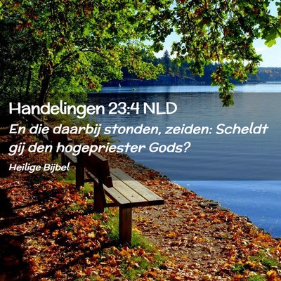 Picture 02 - Handelingen 23:4 NLD - En die daarbij stonden, zeiden: Scheldt gij den - Bible Verse Picture
