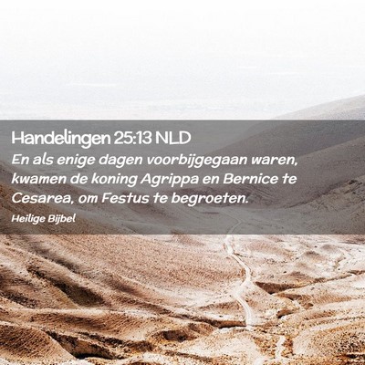 Picture 02 - Handelingen 25:13 NLD - En als enige dagen voorbijgegaan waren, kwamen de - Bible Verse Picture