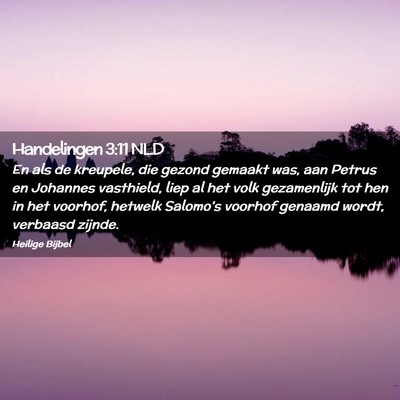 Picture 02 - Handelingen 3:11 NLD - En als de kreupele, die gezond gemaakt was, aan - Bible Verse Picture