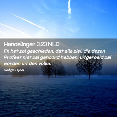 Picture 02 - Handelingen 3:23 NLD - En het zal geschieden, dat alle ziel, die dezen - Bible Verse Picture