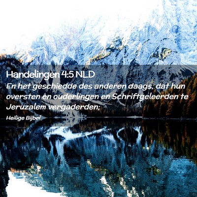 Picture 02 - Handelingen 4:5 NLD - En het geschiedde des anderen daags, dat hun - Bible Verse Picture