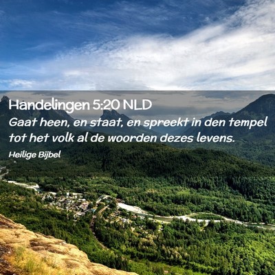 Picture 02 - Handelingen 5:20 NLD - Gaat heen, en staat, en spreekt in den tempel tot - Bible Verse Picture