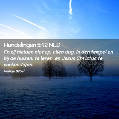 Picture 02 - Handelingen 5:42 NLD - En zij hielden niet op, allen dag, in den tempel - Bible Verse Picture