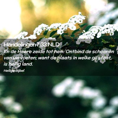 Picture 02 - Handelingen 7:33 NLD - En de Heere zeide tot hem: Ontbind de schoenen - Bible Verse Picture