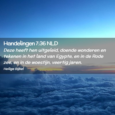Picture 02 - Handelingen 7:36 NLD - Deze heeft hen uitgeleid, doende wonderen en - Bible Verse Picture