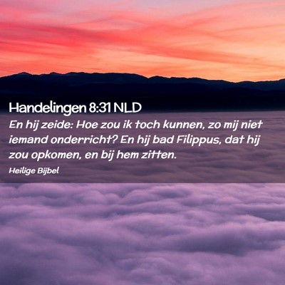 Picture 02 - Handelingen 8:31 NLD - En hij zeide: Hoe zou ik toch kunnen, zo mij niet - Bible Verse Picture