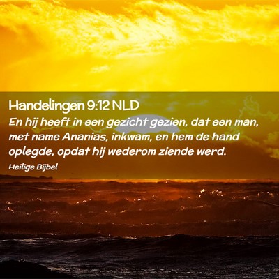 Picture 02 - Handelingen 9:12 NLD - En hij heeft in een gezicht gezien, dat een man, - Bible Verse Picture