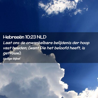 Picture 02 - Hebreeën 10:23 NLD - Laat ons de onwankelbare belijdenis der hoop vast - Bible Verse Picture
