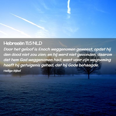 Picture 02 - Hebreeën 11:5 NLD - Door het geloof is Enoch weggenomen geweest, - Bible Verse Picture