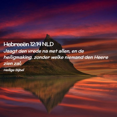 Picture 02 - Hebreeën 12:14 NLD - Jaagt den vrede na met allen, en de heiligmaking, - Bible Verse Picture