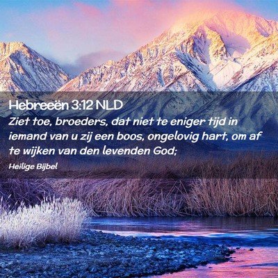 Picture 02 - Hebreeën 3:12 NLD - Ziet toe, broeders, dat niet te eniger tijd in - Bible Verse Picture